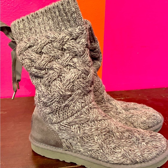 UGG Shoes Ugg Grey Argyle Cardy Boots With Laces Poshmark